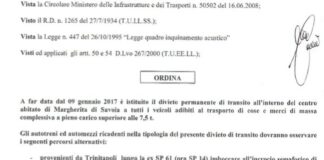 Deviazione traffico mezzi pesanti, Marrano firma ordinanza