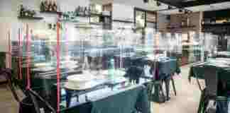 Fase 2: in Puglia al ristorante con tavoli distanti 1,8m e plexiglas