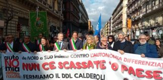 Il comune di Margherita di Savoia a Napoli per il corteo contro l’Autonomia Differenziata